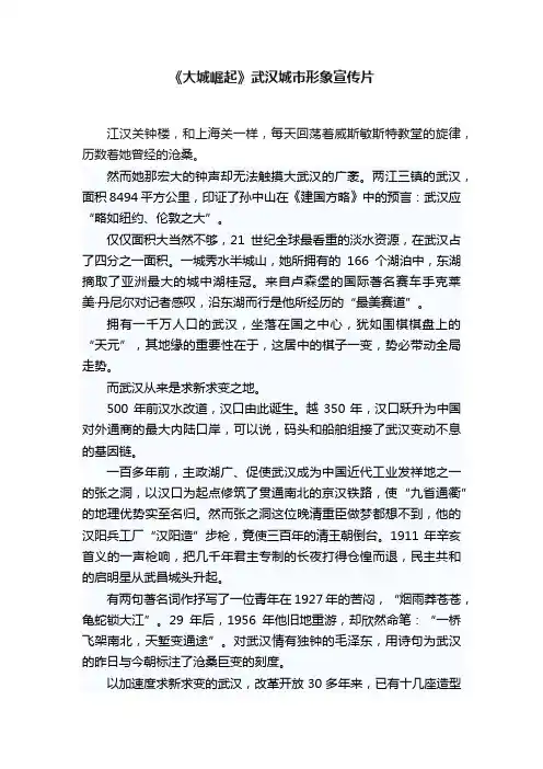 《大城崛起》武汉城市形象宣传片