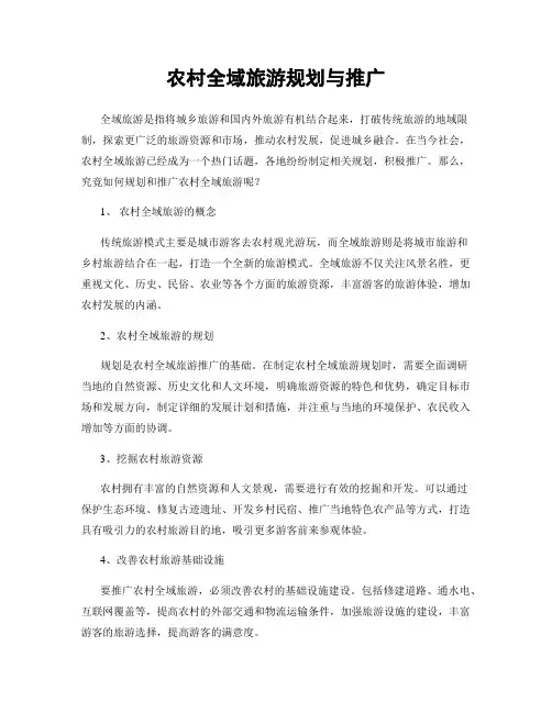 农村全域旅游规划与推广