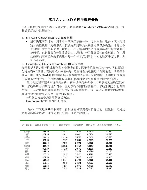 用SPSS进行聚类分析