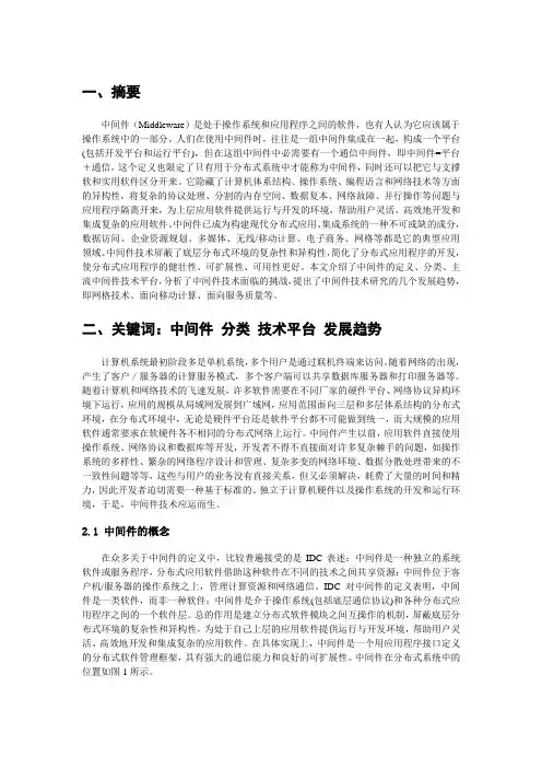 中间件技术论文