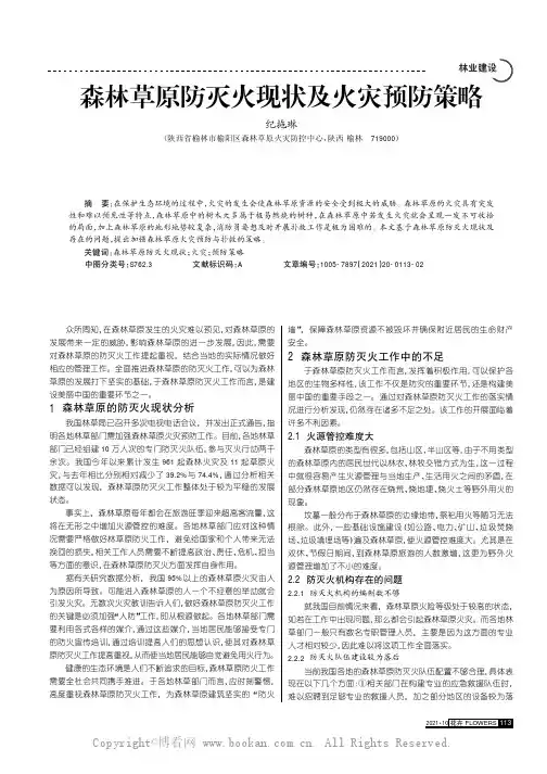 森林草原防灭火现状及火灾预防策略