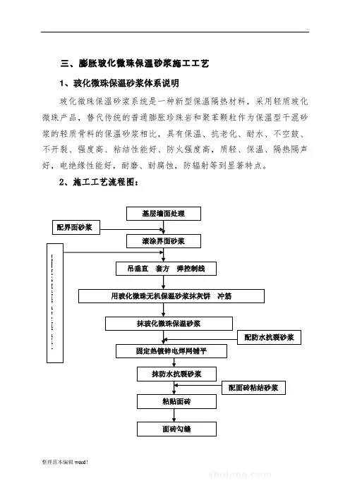 膨胀玻化微珠保温砂浆施工工艺