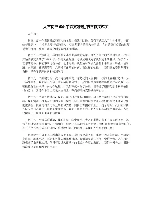 人在初三600字范文精选_初三作文范文