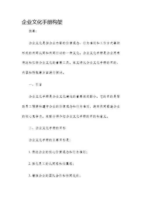 企业文化手册构架