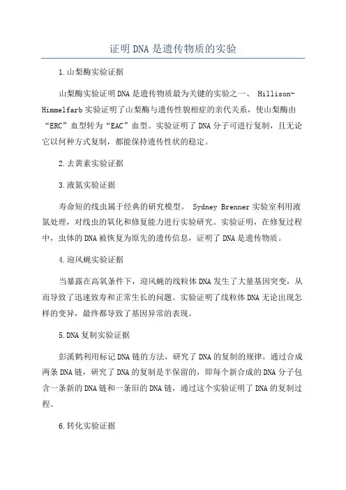 证明DNA是遗传物质的实验