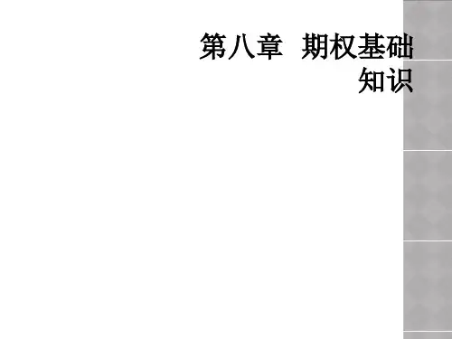 第八章  期权基础知识