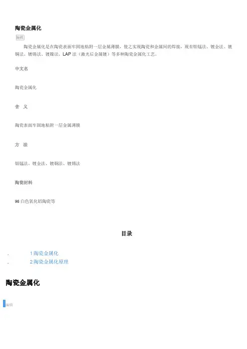 陶瓷金属化