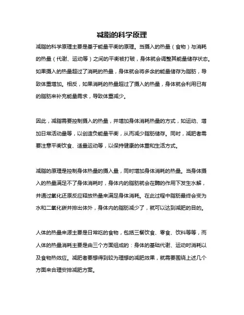 减脂的科学原理