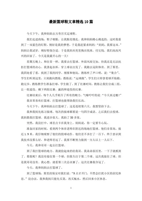 最新篮球鞋文章精选10篇