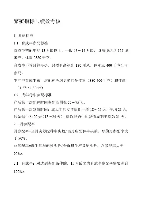 繁殖指标与绩效考核