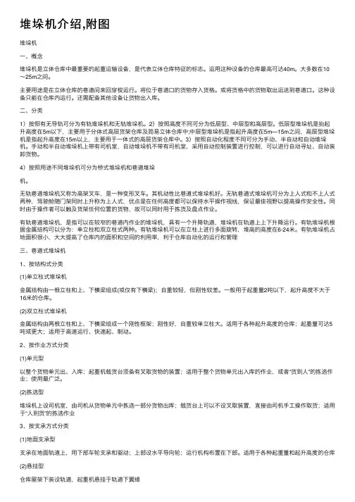 堆垛机介绍,附图