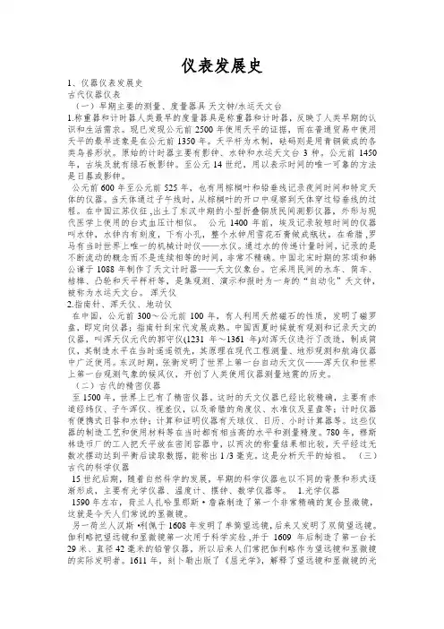 仪表发展史