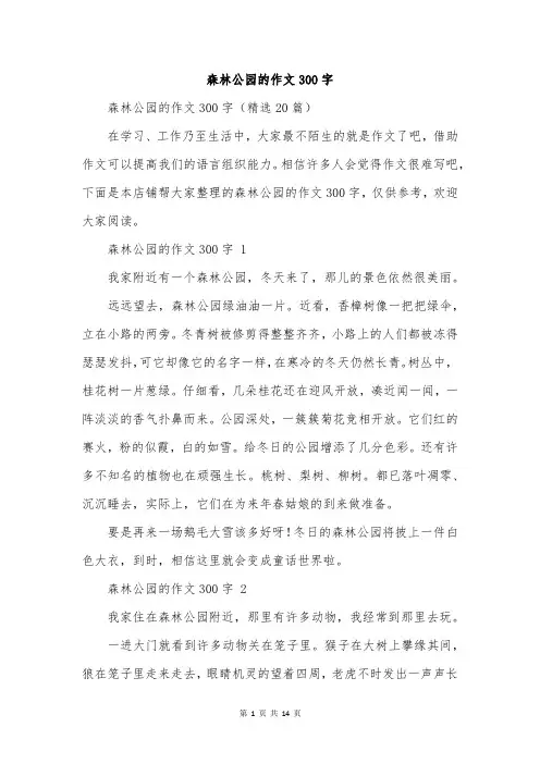 森林公园的作文300字