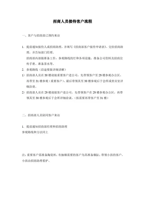 招商人员接待流程