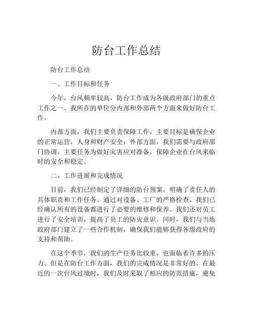 防台工作总结