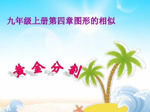 九年级数学      黄金分割