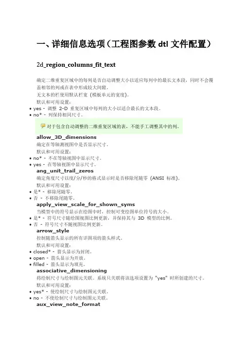 CREO5.0绘图详细信息设置dtl_官方设置
