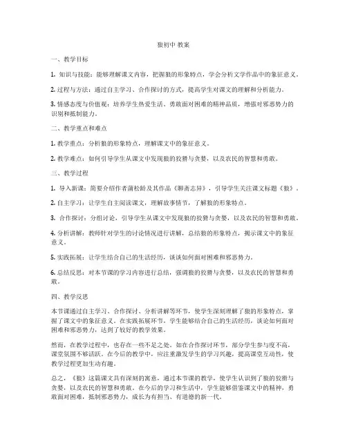 狼初中 教案