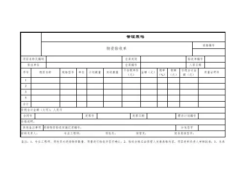 物资验收单(到货)
