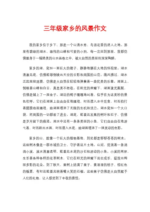 三年级家乡的风景作文