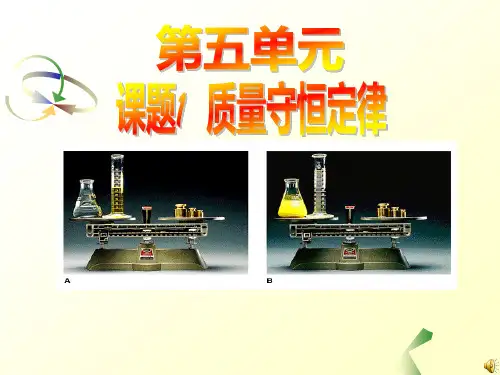 人教版九年级化学上册第五单元课题1质量守恒定律(共34张PPT)