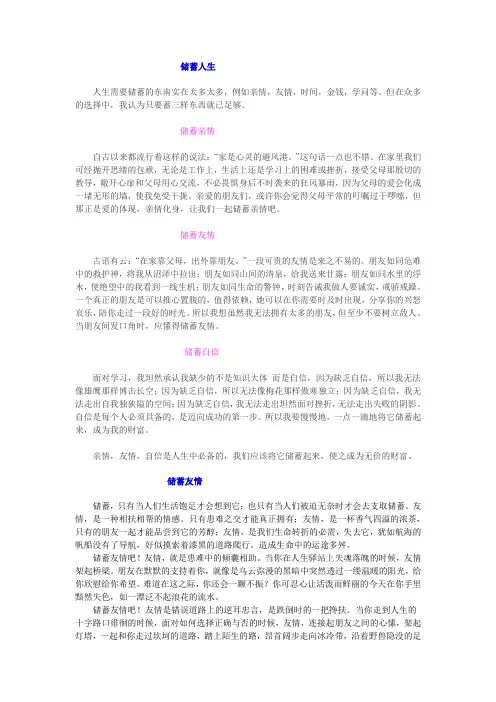 储蓄人生