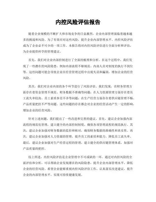 内控风险评估报告