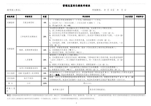 营销总监绩效考核表
