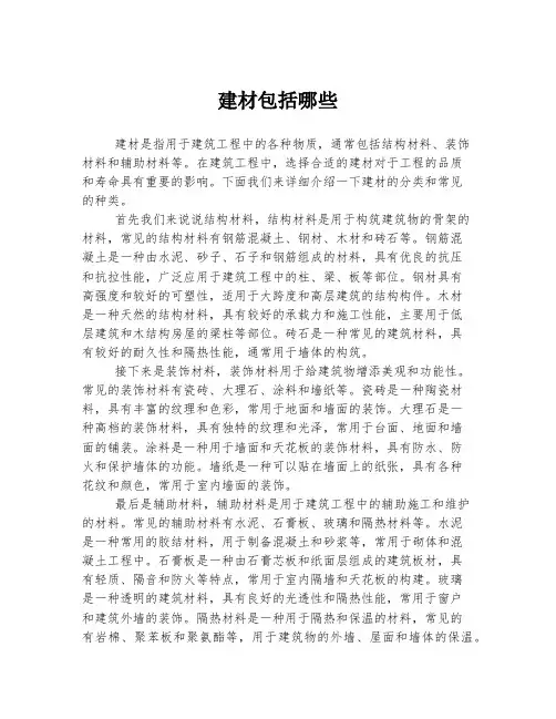 建材包括哪些