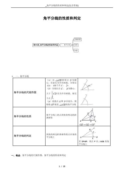 _角平分线的性质和判定(包含答案)