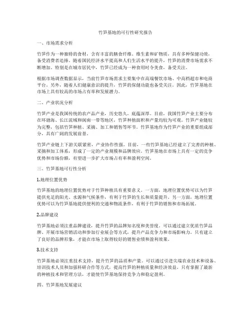 竹笋基地的可行性研究报告