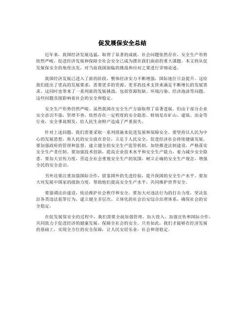 促发展保安全总结