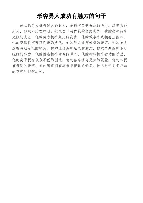 形容男人成功有魅力的句子