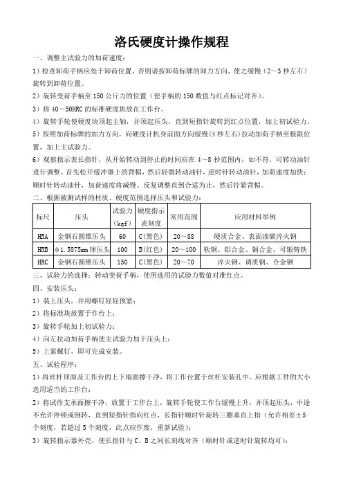 22.洛氏硬度计操作规程OK