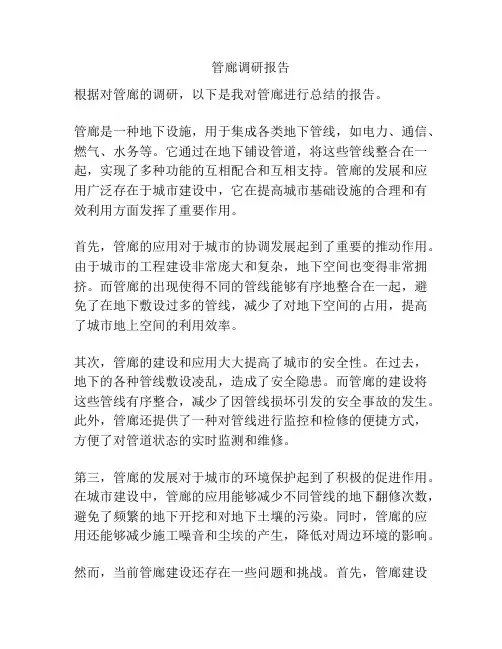 管廊调研报告