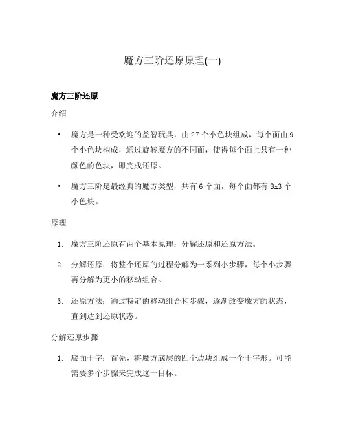 魔方三阶还原原理(一)