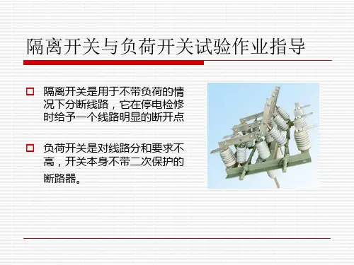 隔离开关与负荷开关试验作业指导正稿
