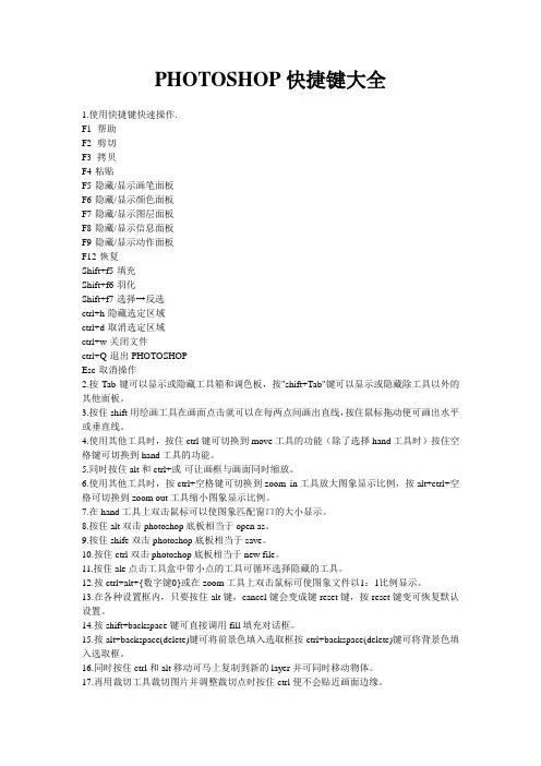 Photoshop快捷键大全