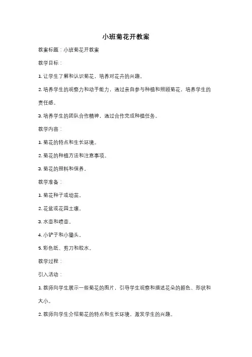 小班菊花开教案