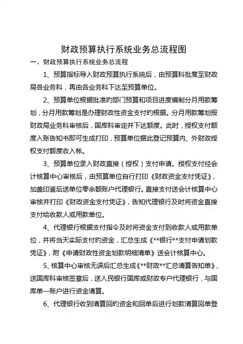 财政预算执行系统业务总流程图