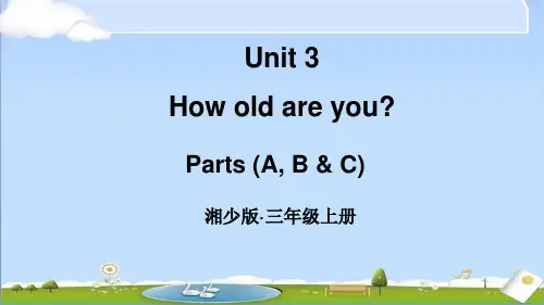 2024年秋季新湘少版三年级上册英语课件 Unit 3 第1课时 