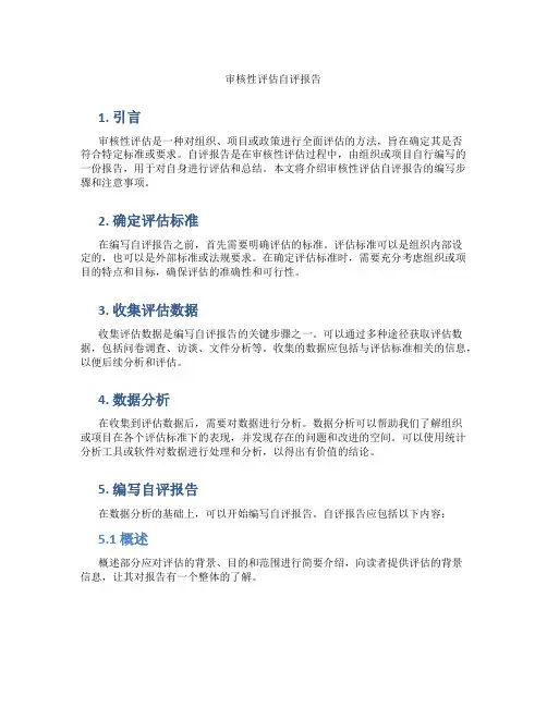审核性评估自评报告