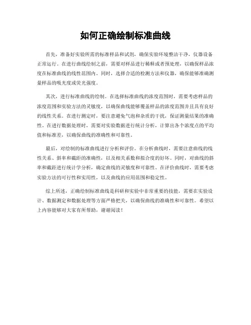 如何正确绘制标准曲线
