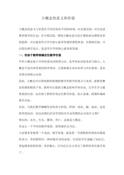 大概念的意义和价值