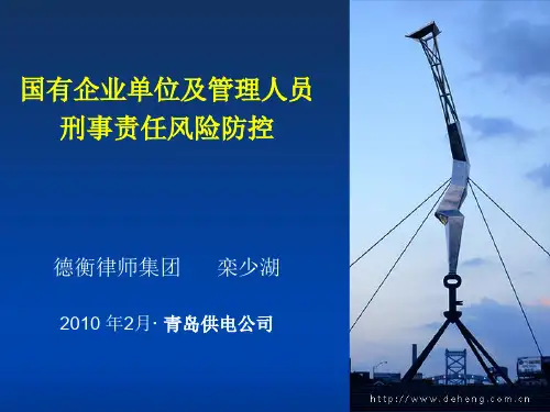 国有企业单位及管理人员刑事责任风险防控