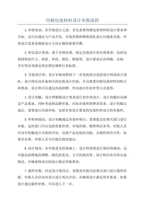 印刷包装材料设计审批流程
