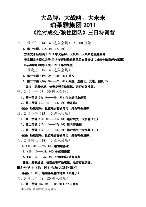 绝对成交会议流程
