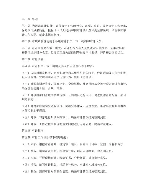 审计职能规章制度
