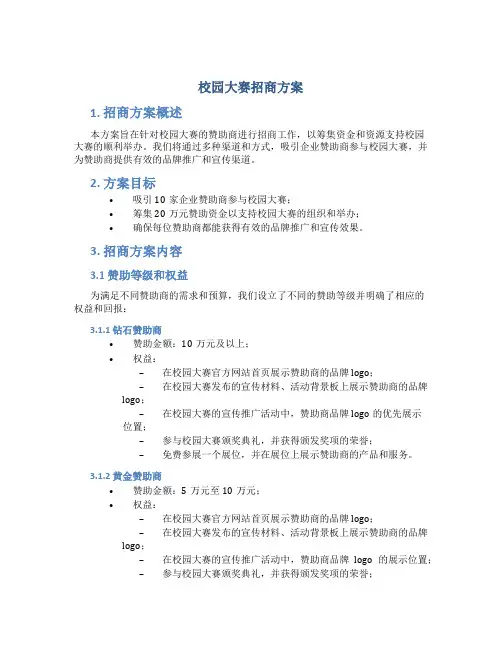 校园大赛招商方案