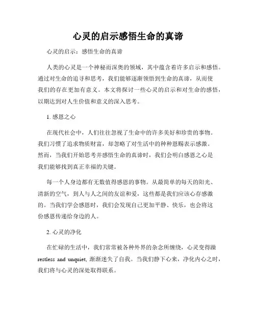 心灵的启示感悟生命的真谛